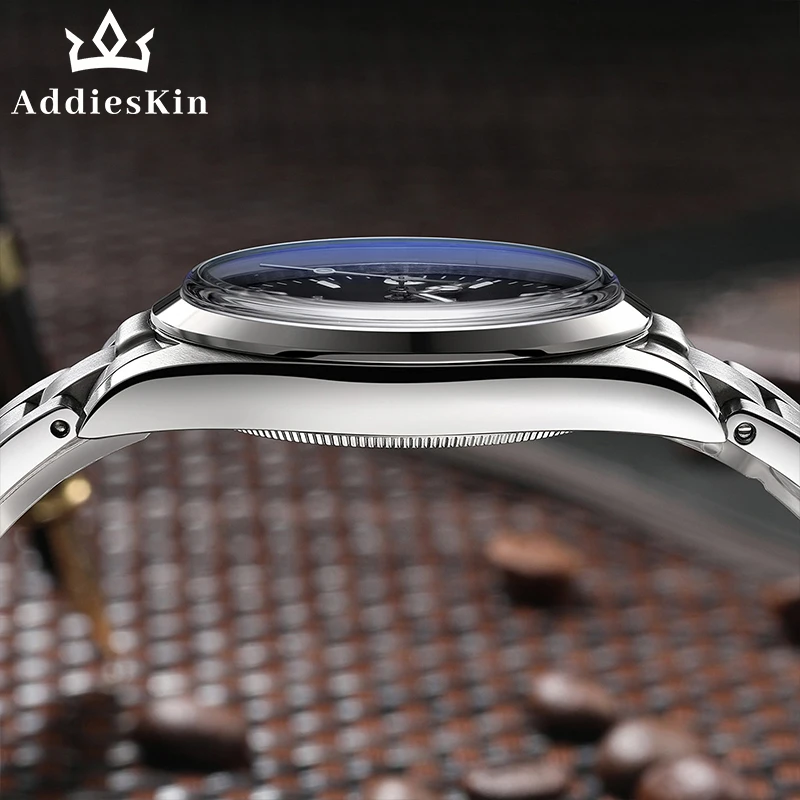 ADDIESKIN K008 Black Mother of Pearl Men's Automatic Watch Iridescent Dial Sapphire Crystal Miyota 9015 Luminous 100m Waterproof