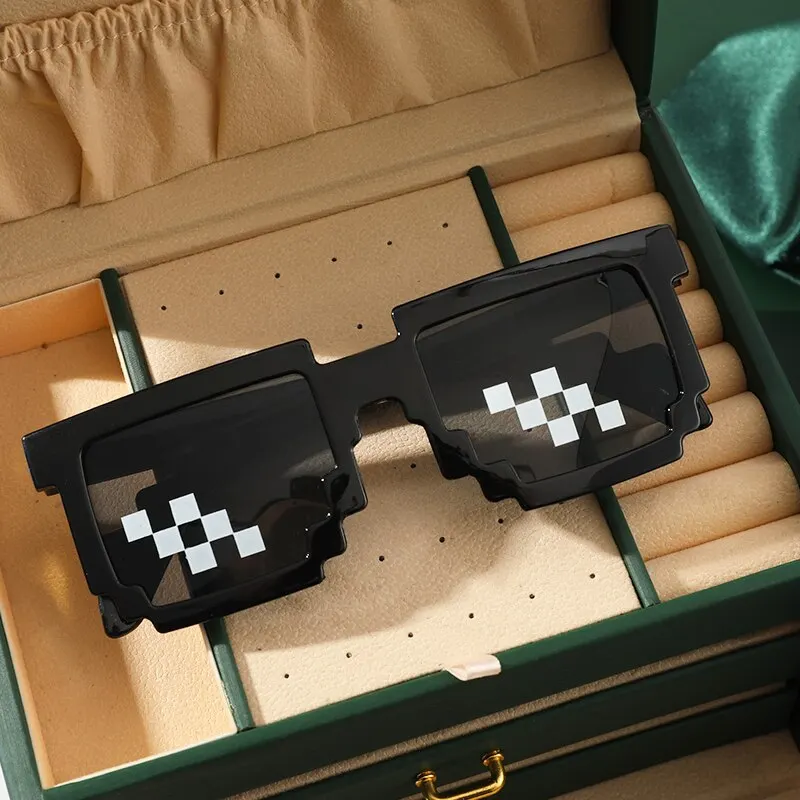 Lunettes en mosaïque pour hommes et femmes, 3 pièces, jouet miroir décoratif, lunettes de soleil Cool