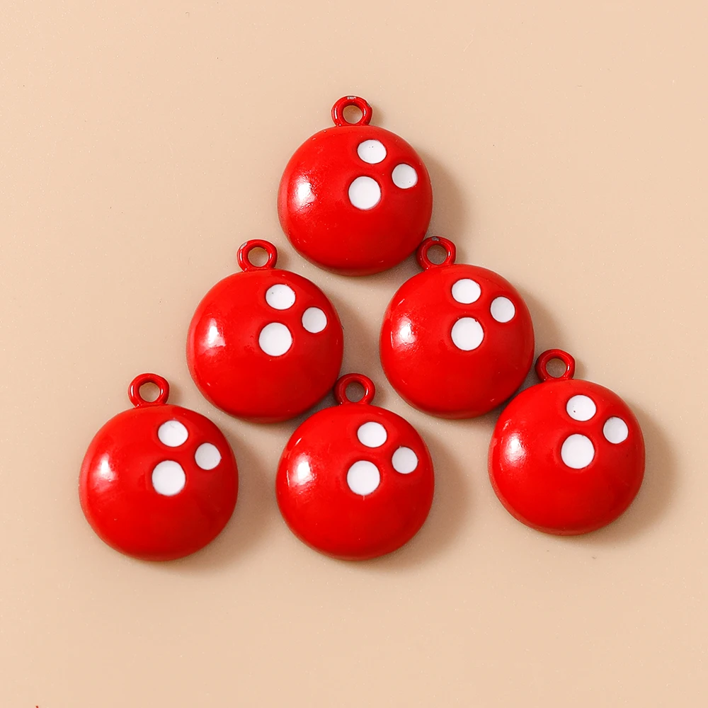 Leslie 10 Stück süße Bowling-Schüssel-Charms für Tropfen-Ohrringe, Armbänder, Halsketten, Schmuckherstellung, handgefertigtes DIY-Zubehör – Detail 10