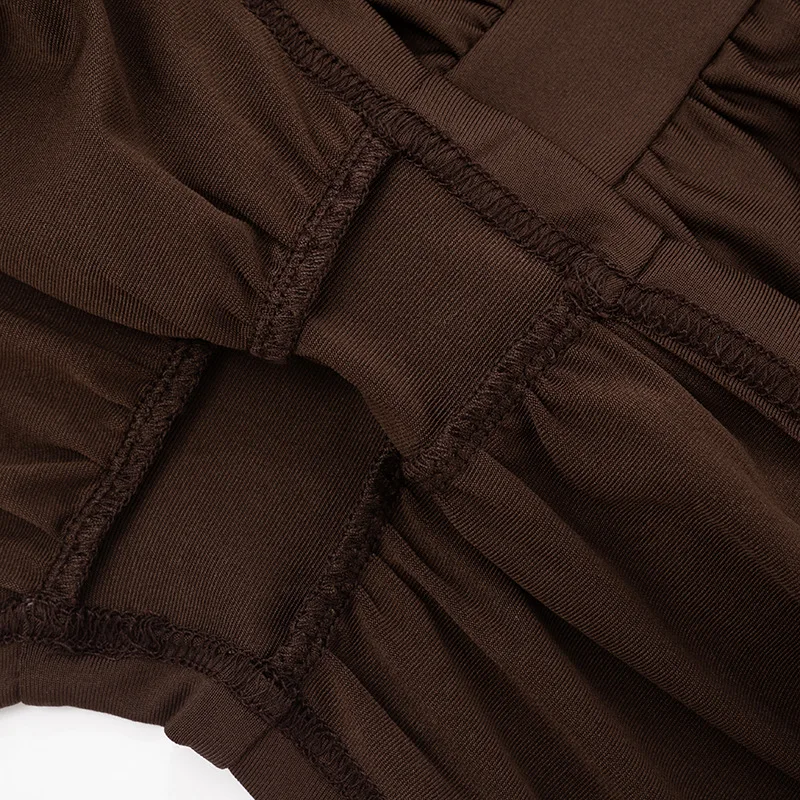 TARUXY Neckholder-Plissee-Maxikleid für Damen, ärmellos, sexy, rückenfreies Kleid, High Street, Abendparty-Kleidung, figurbetont, modisch – Detail 10