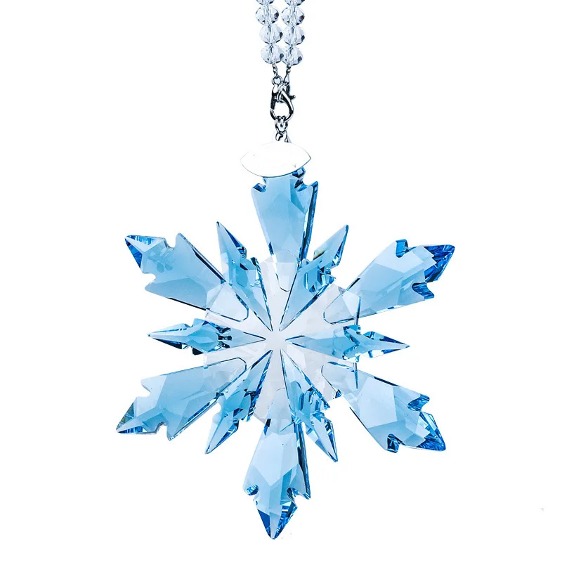 Crystal Snowflakes Car Pendant Hanging Accessories Adornment with Box Auto Inner Decoration Christmas Gift for Women Girls