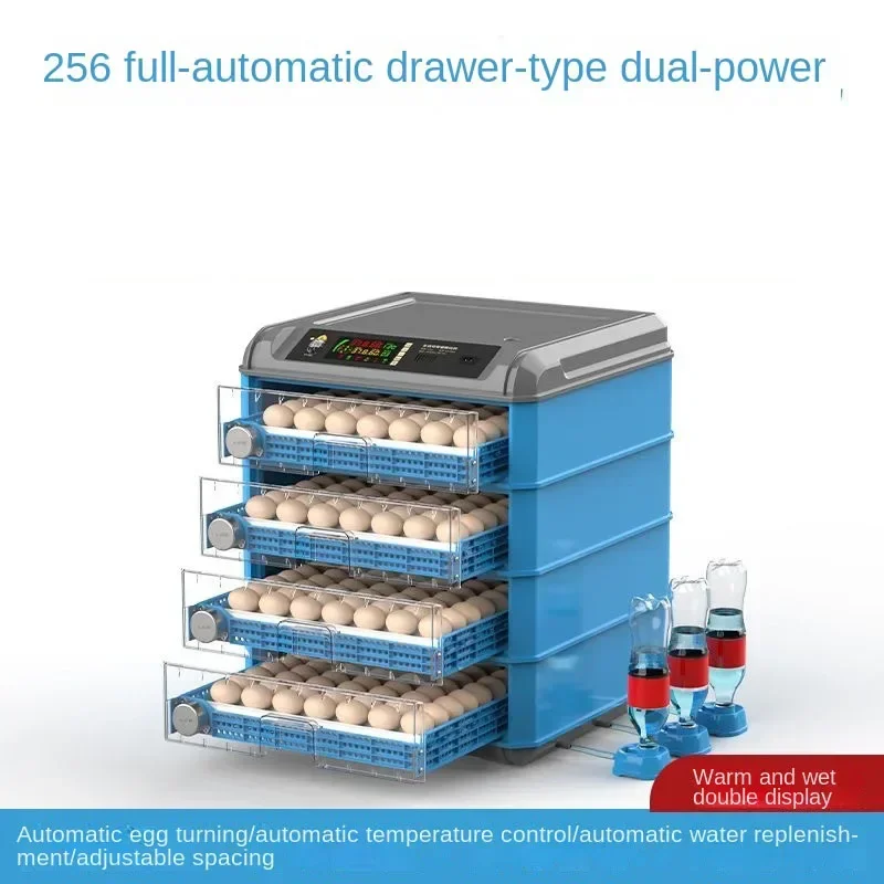 Dual Voltage Large Capacity 128/256 Automatic Power Incubator for Chicken Duck Pigeon Quail Egg Hatching Machine