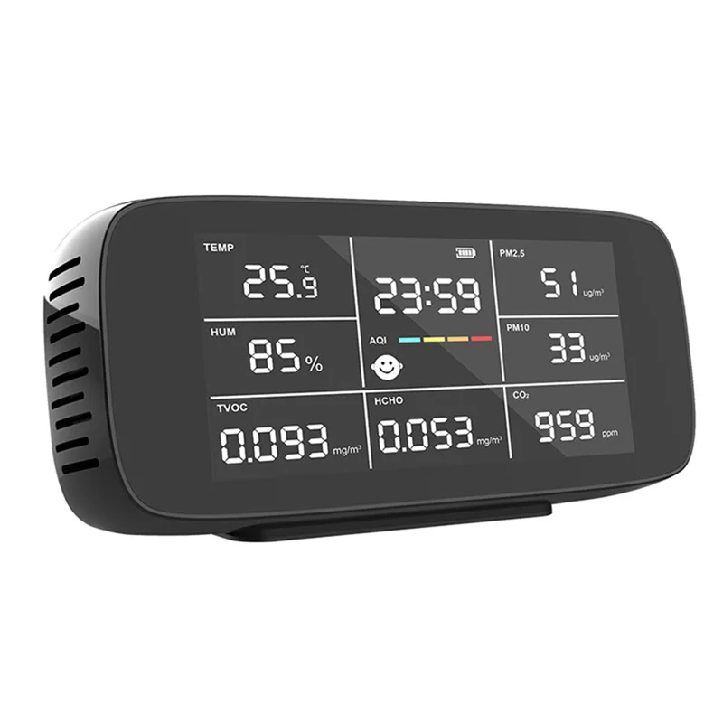 เครื่องวัด CO2 อุณหภูมิและความชื้นสัมพัทธ์พร้อมสัญญาณเตือน สําหรับบ้าน รถยนต์ เต็นท์เติบโต การเดินทาง