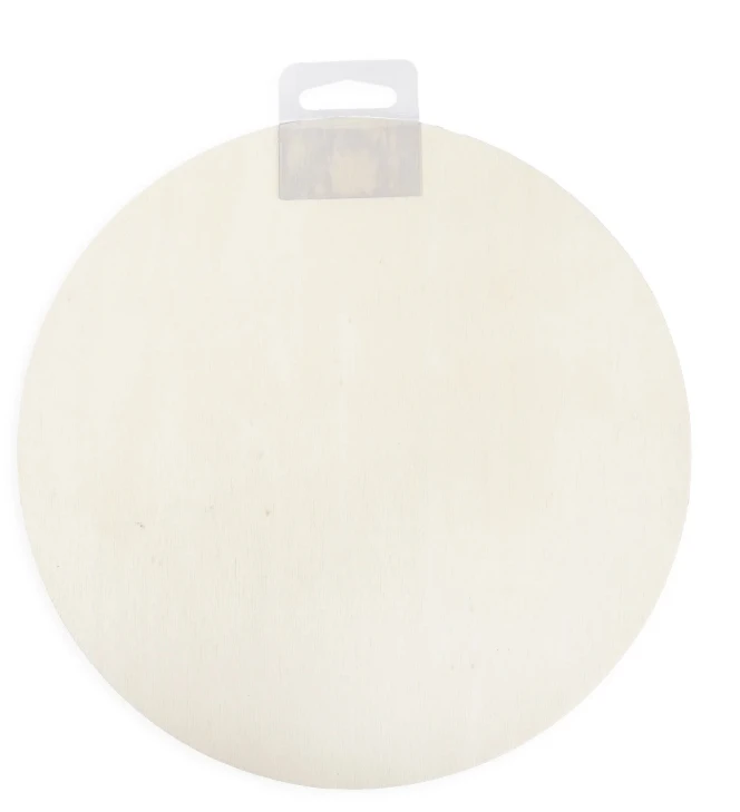 Placa circular de madera sin terminar, 7"D