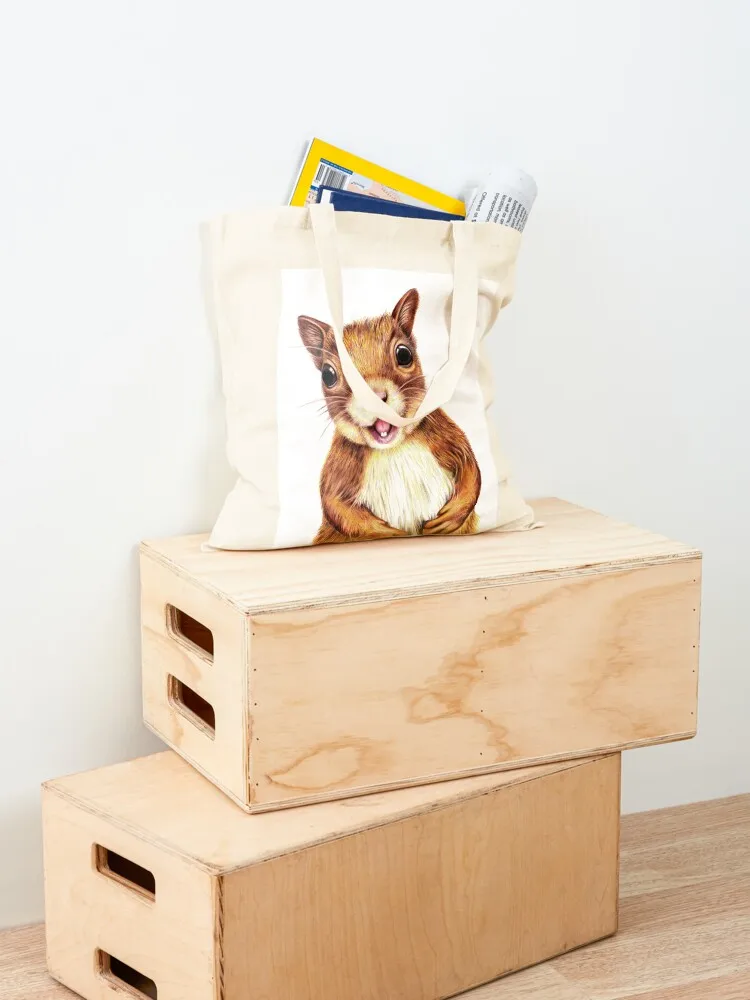 Seamus السنجاب يقول مرحبا حمل حقيبة حقائب النساء المرأة المتسوق حقيبة سوبر ماركت حقيبة قابلة للطي عظيمة #4