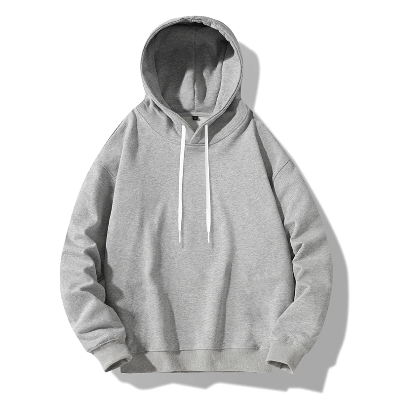 Men's Solid Bandage Spring Autumn Drawstring Pullover Hooded Lantern Long Sleeve Screw Thread Sports Hoodies Office Lady Tops