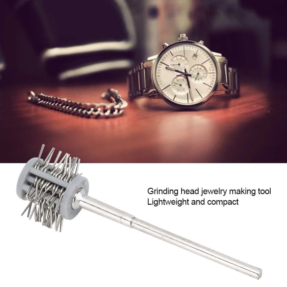 Silver Jewelry Polishing Tool Length 5.8cm Stainless Steel Grinding Wheel With Handle Jewelry Making Processing Tool