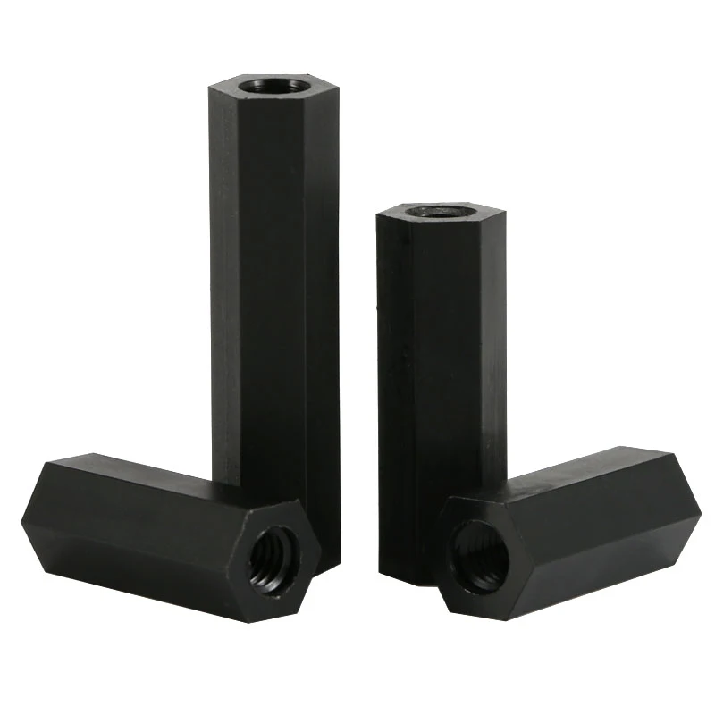 50pcs/lot M2 M2.5 M3 M4*L Black Nylon Hex Standoff Spacer Female to Female length 5~50mm