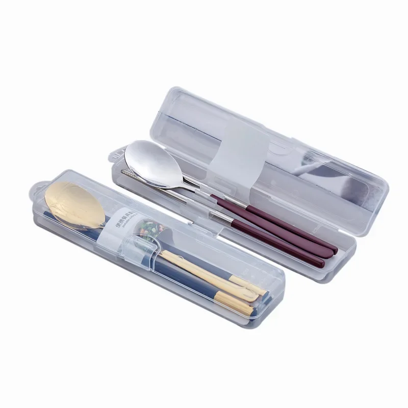 304 stainless steel portable tableware set chopsticks spoon outdoor Korean single tableware view 6