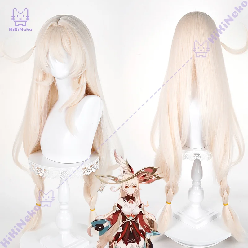 Jogo genshin impacto alice cosplay peruca alice longo luz loira cosplay cabelo para comicon festa adulto feminino masculino