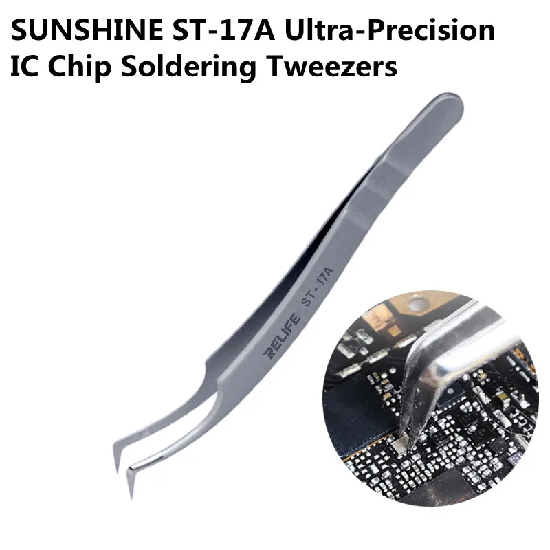 SUNSHINE ST-17A Chip Tinning Positioning Tweezers For Mobile Phone High Hardness Precision Steel Stencil Fixing Clamping Tool