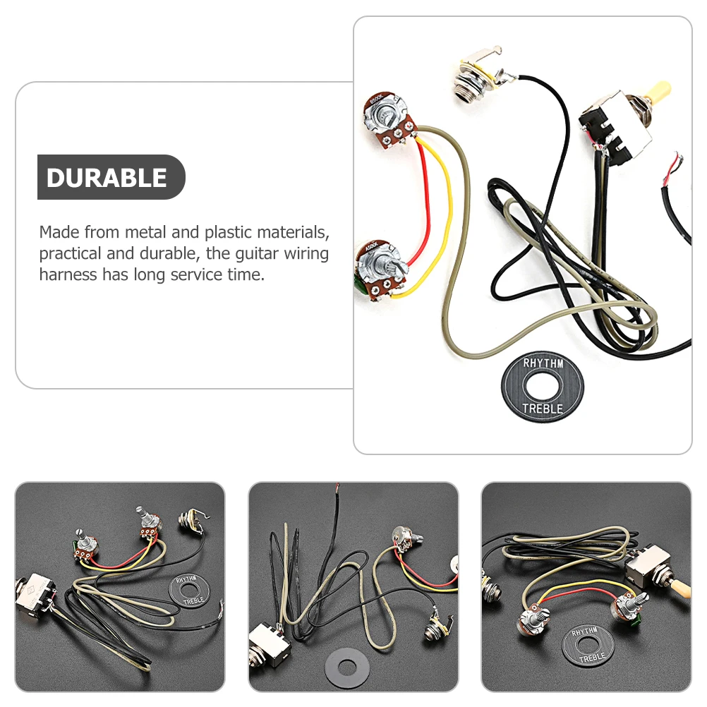 

Guitar Line Wiring Harness Kit Replacement Wired Control Potentiometer Metal for
