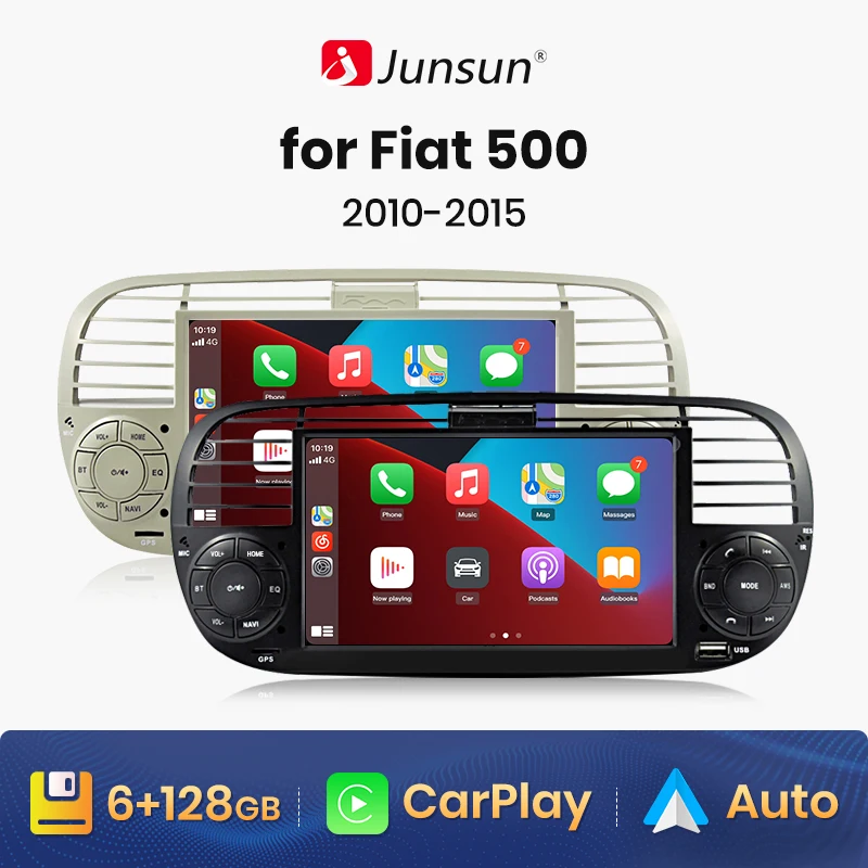 Junsun Android 12 Car Radio For FIAT 500 Abarth 2007 -2015 Multimedia GPS Navigation autoradio Support Carplay DAB Universal 7''