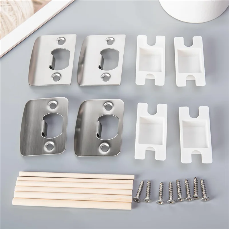 PORK-8er-Pack Türriegel-Schließplatte – Edelstahl-Türschloss-Schließplatten-Reparatursätze – Türriegel-Restaurator-Verstärkung
