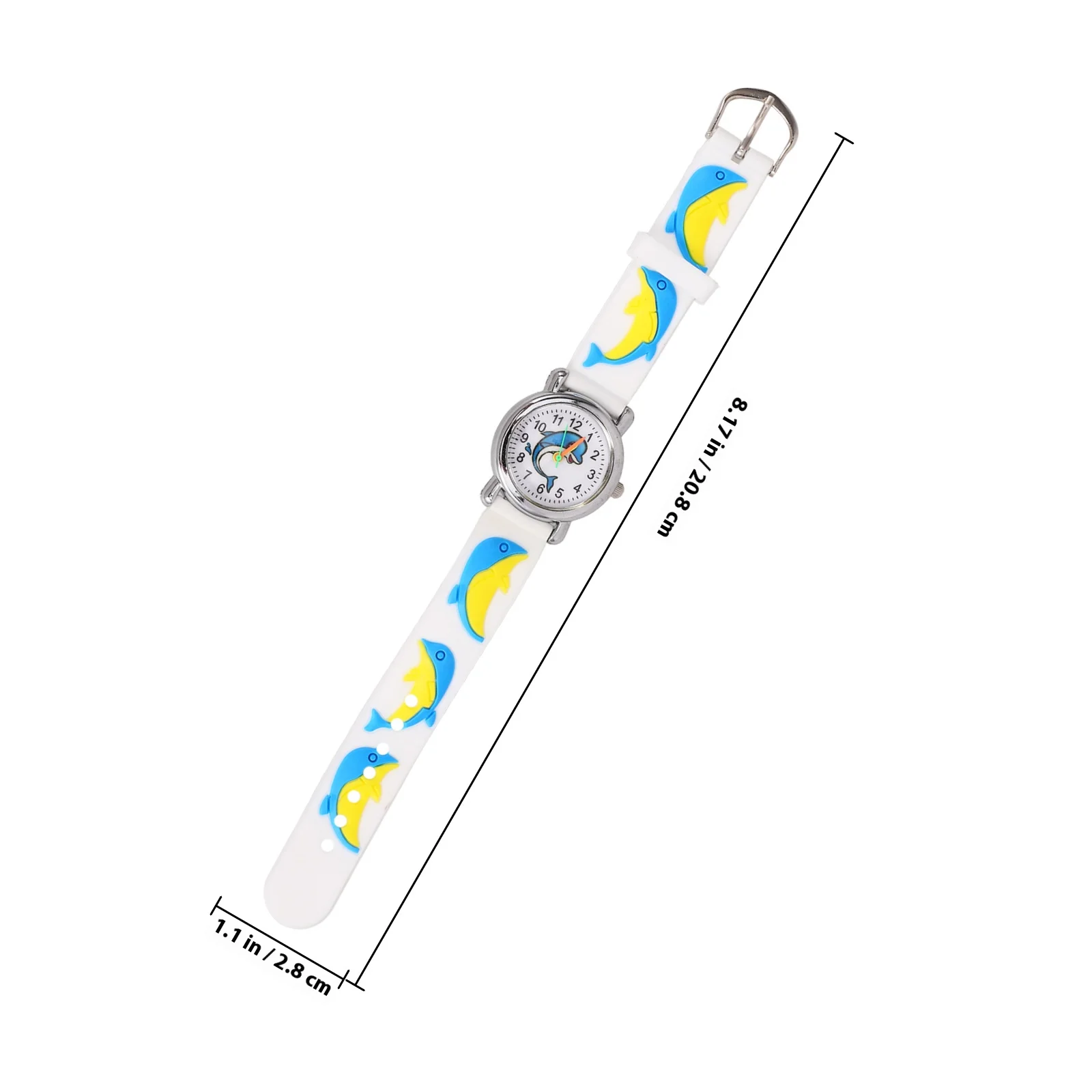 كارتون دولفين ساعة رقمية لطيفة ملونة كاجوال ساعة يد واضحة الاتصال الهاتفي وقت دقيق القراءة ساعة كرتونية #4