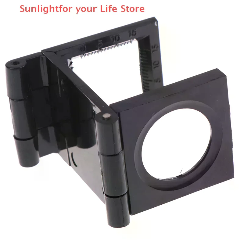 1pc Folding Magnifier Stand Loupe with Scale for Textile Optical Glass Tool 10X 28mm