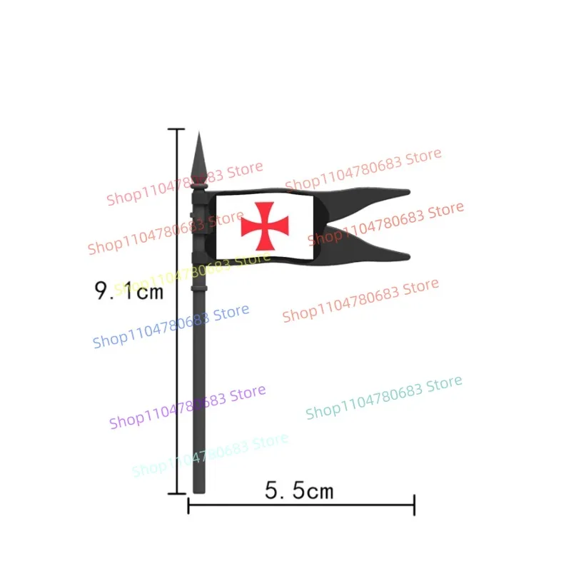 MOC Bouwstenen Mini Model Figuren Middeleeuwse Vlag Accessoires Tide Play Ornamenten Speelgoed Vakantiecadeaus