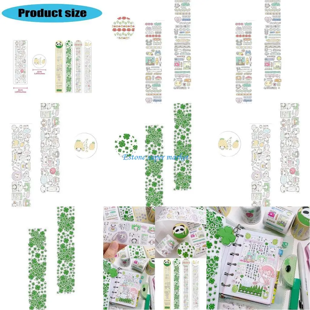 090B Rotolo nastro carta con adesivo per cancelleria per scrapbooking e motivo panda