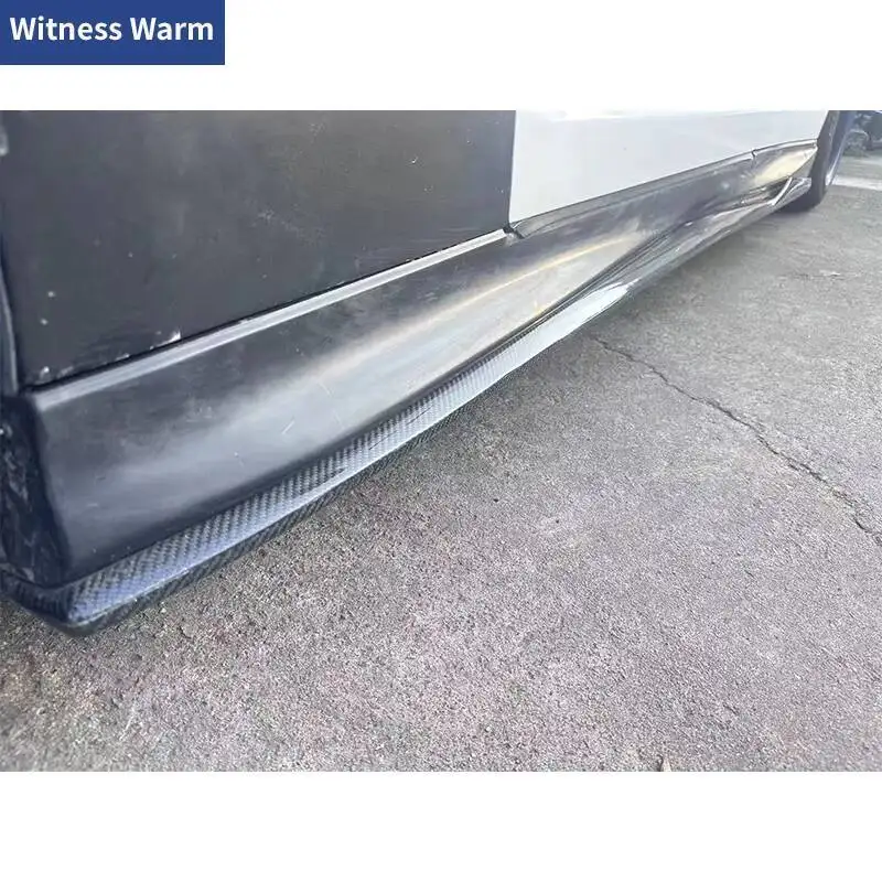 For Nissan R35 GTR Carbon Fiber Side Skirt GT-R  Side Bumper Lip Splitters Apron Body Kit 2017