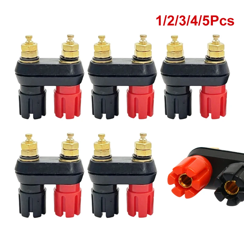 1/2/3/4/5PCS Speaker Banana Plug Terminal Connector Dual Fem