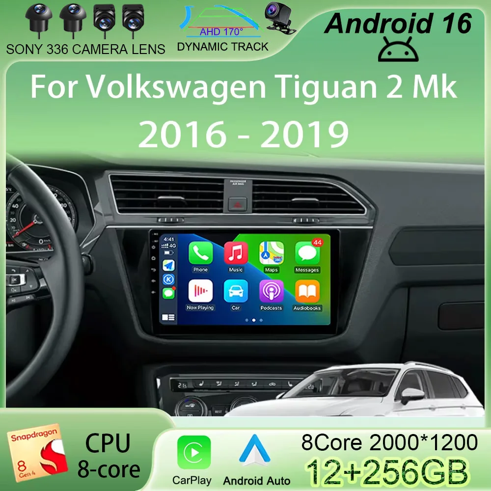 

Автомагнитола Android 16 для Volkswagen Tiguan 2 Mk 2016-2019: мультимедиа, видео, навигация GPS, беспроводной CarPlay, Auto