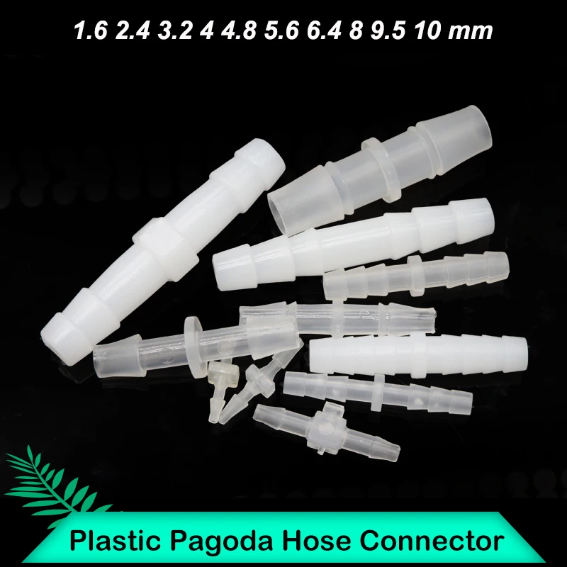 

5/10/20/50pcs Straight Type Aquarium Fish Tank Air Pump Hose Pagoda Joint Water Pipe Fitting1.6 2.4 3.2 4 4.8 5.6 6.4 8 9.5 10mm