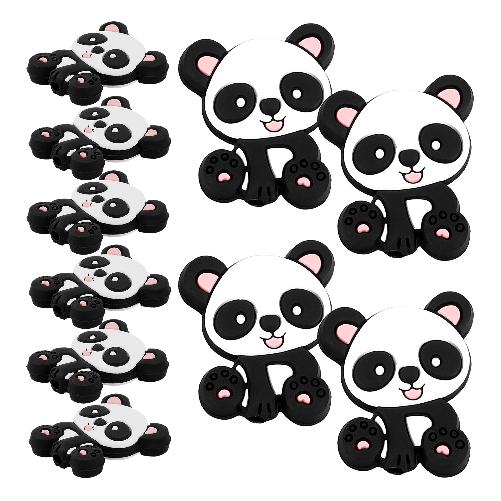 

10pcs Knitting Needle Caps Panda Pink Soft Rubber Stoppers Chenille Needles Craft Tool Protective Covers Sewing Accessories