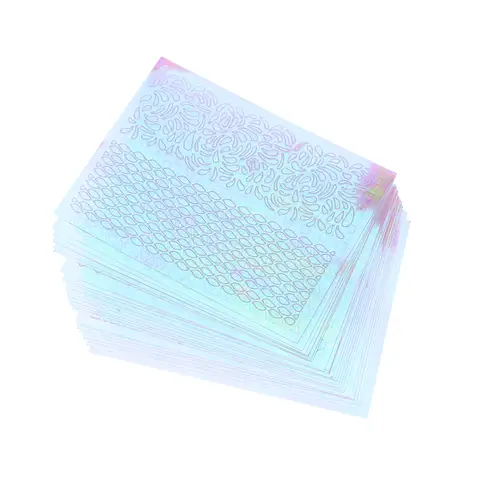 6 szt. Naklejki do zdobienia paznokci szablonami, holograficzne naklejki do manicure, ażurowe