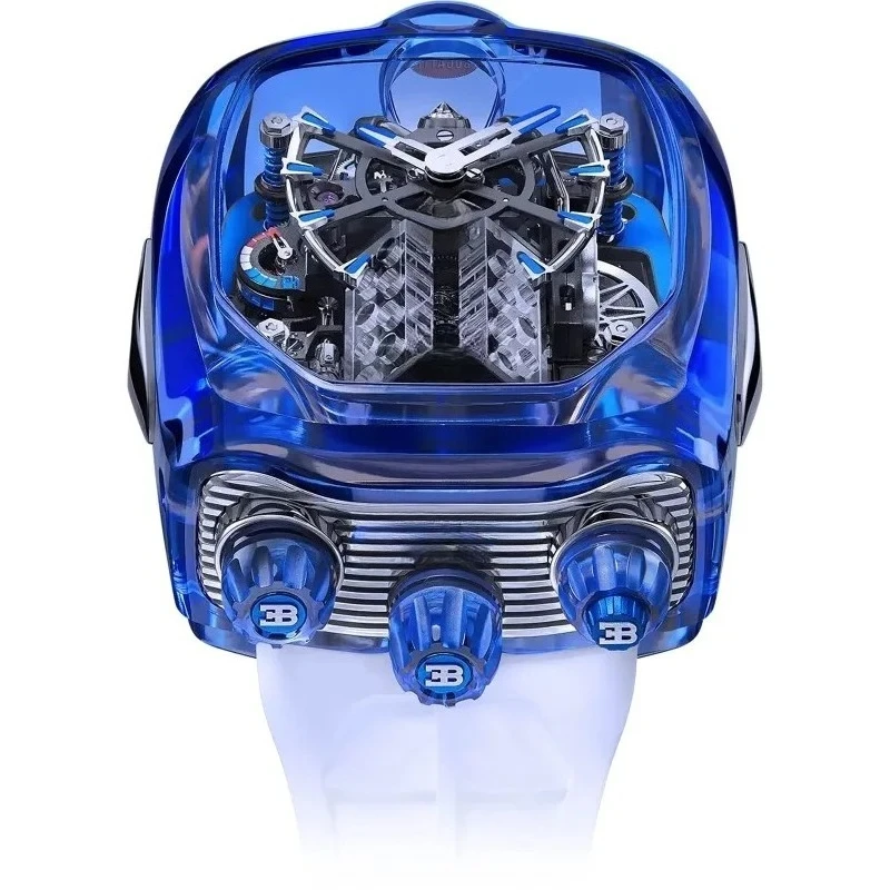 

Blue Sapphire Automatic Watch for Men W16 Engine-block Automaton Design Jacob Watch CHIRON Mechanical Movement TOURBILLON Watch