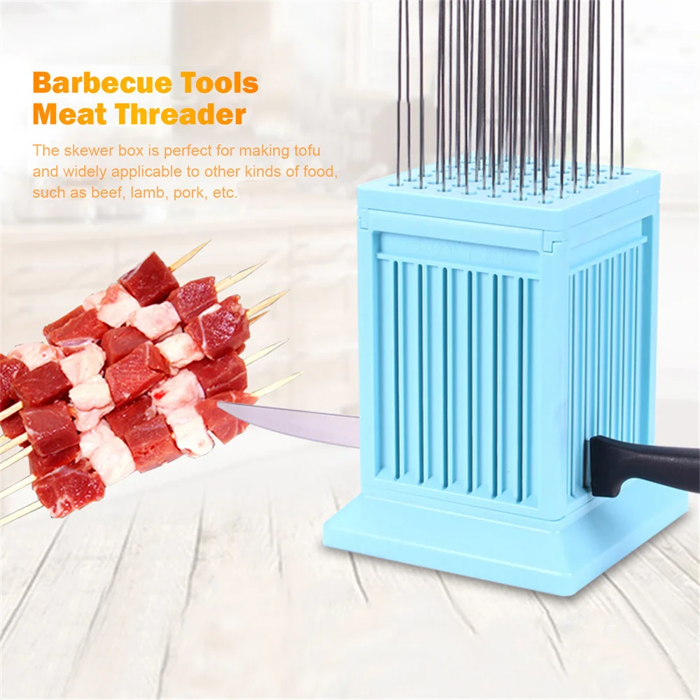 49 Hole Barbecue Machine Barbecue Skewer Box Portable Barbecue Vegetable Accessories Barbecue Skewer Making Machine