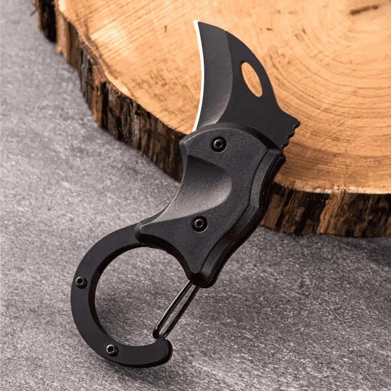 New In Hot Sale 1Pc Mini Keychain Pocket Knife Stainless Steel Camping Small Portable Peeler Fixed Blade EDC Tool with Chain