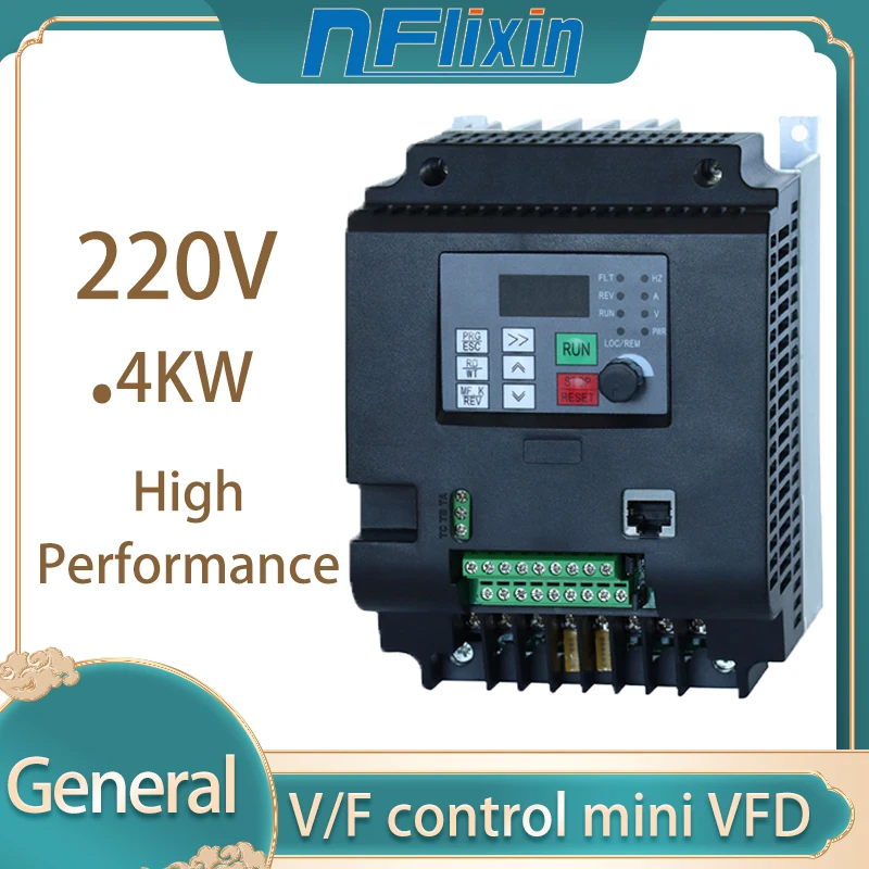 VFD Inverter 220V Frequency Inverter 1.5/2.2/4/5.5/7.5KW Frequency Converter Variable Frequency Drive NFlixin.