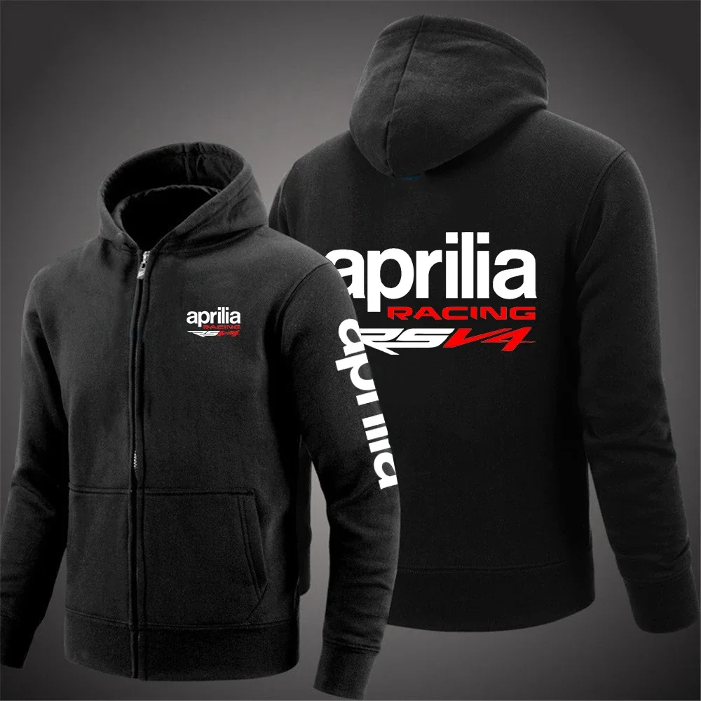 Comfortable Autumn Leisurewear: Aprilia Racing RSV4 2024 Men\'s Zip-Up Coat