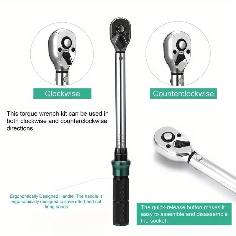 Random 14 Drive 2 25Nm Precise Double Scale Torque Wrench Set MTB Bike Socket Spanner Bicycle Motorcycle Ratchet Repair Toolbox