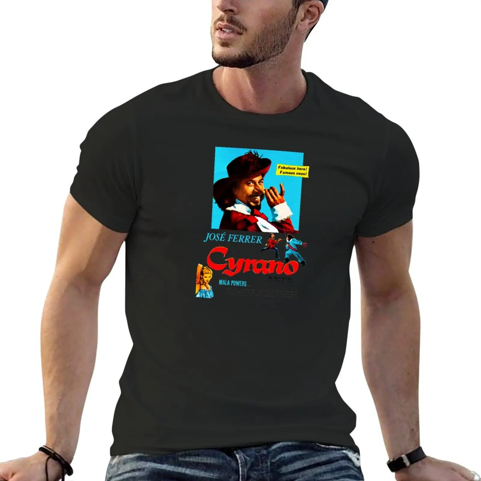 Cyrano de Bergerac Movie Poster 1950 T-Shirt cheap stuff oversizeds mens workout shirts