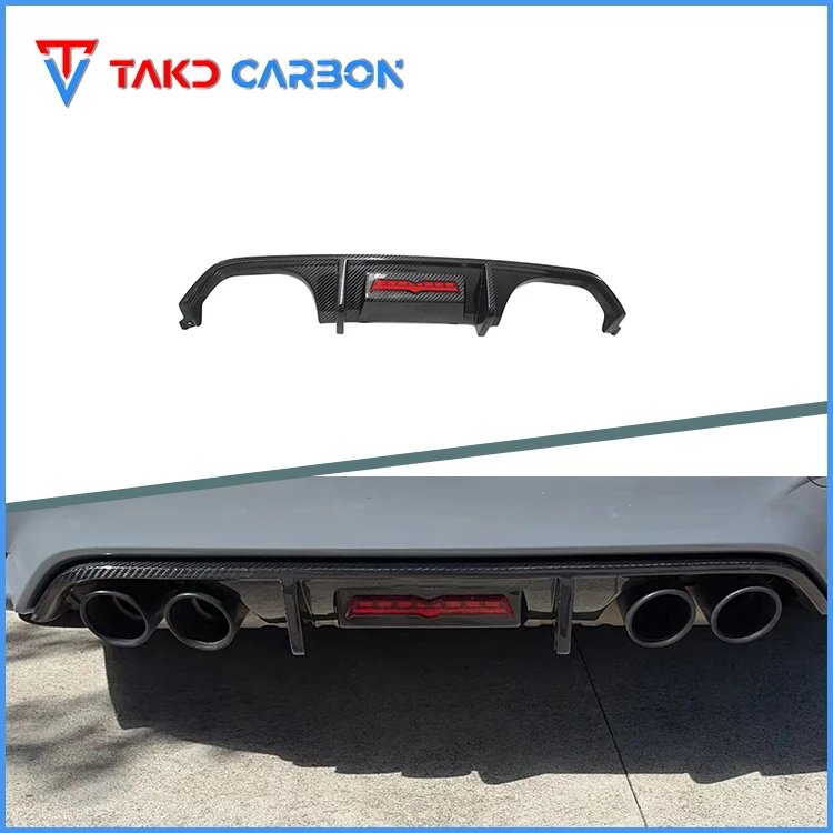 TAKD Carbon Dry Carbon Fiber 3K Twill Glossy Finish F80 F82 Carbon Rear Bumper Diffuser Lip For BMW M3/M4 F80/F82