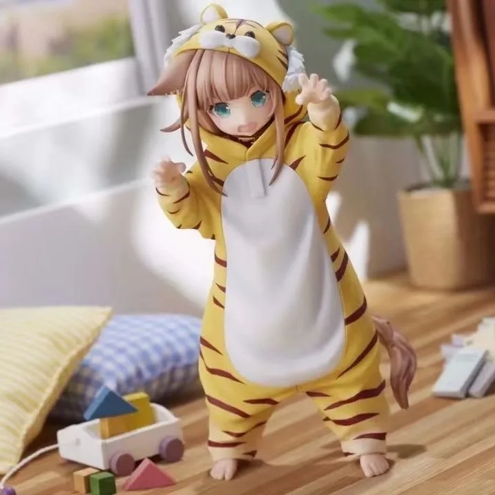 Dress up and play the role of a tiger Kawaii Kinako Anime Girl Figure Soybean Flour And Eat Fish Collectible Model Toy