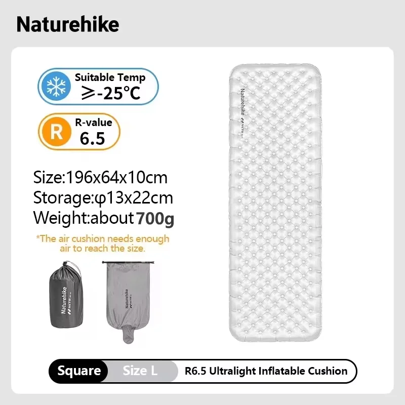 Colchoneta Inflable Naturehike 3.2/4.6/5.8/8.8 Valor R, Colchoneta Ultraligera para Dormir al Aire Libre, Colchoneta Individual Portátil para Camping, Resistente a la Humedad