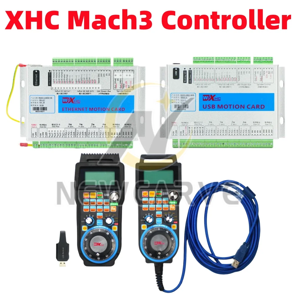 XHC Mach3 CNC Controller MK3-ET/MK4-ET/MK6-ET/MK3-V/MK4-V/MK6-V Ethernet/USB 3/4/6 Axis LHB04B/WHB04B Wired/Wireless MPG Pendant