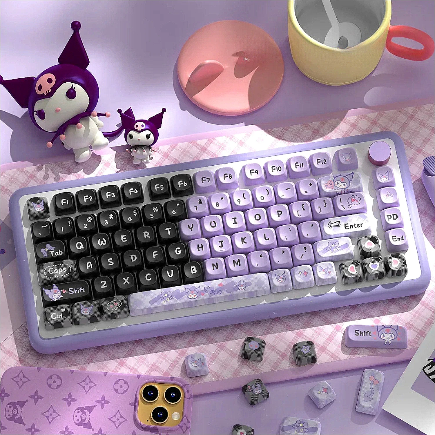 

Adorable Keycaps 112 Keys PBT 5-side Thermosublimation Custom Mechanical Keyboard for 64/96/104/108