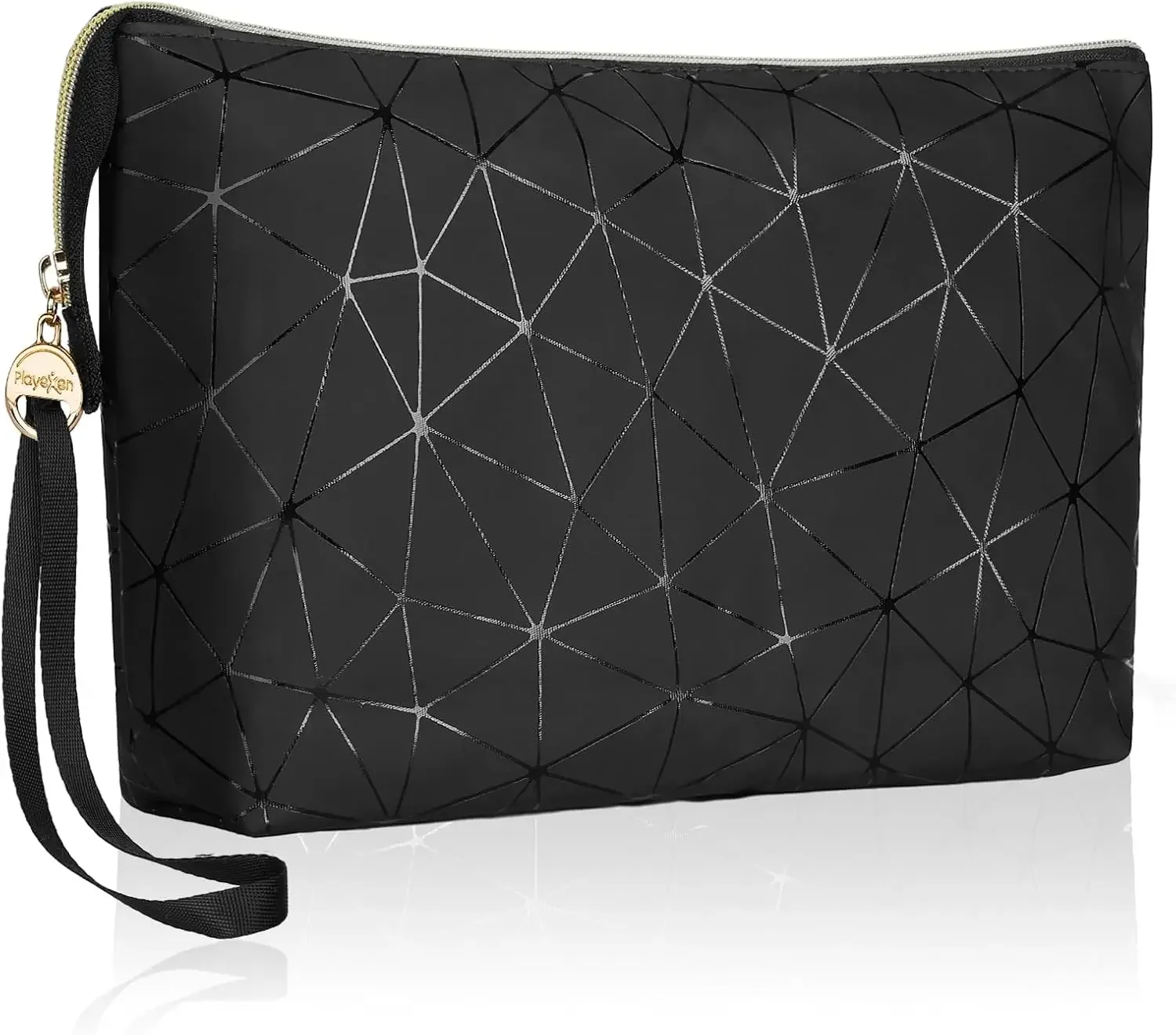 Большая косметичка с ремешком на запястье, косметичка из искусственной кожи, дорожная косметичка для женщин, подарки для мамы/сестры/друзей/невесты Большая косметичка с ремешком на запястье, косметичка из искусственной кожи, дорожная косметичка для женщин, подарки для мамы/сестры/друзей/невесты