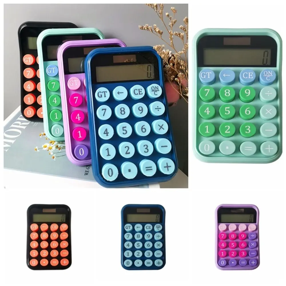 10-digit Candy Colour Silent Calculator Dual Power Supply Large Display Mechanical Keyboard Calculator Kawaii