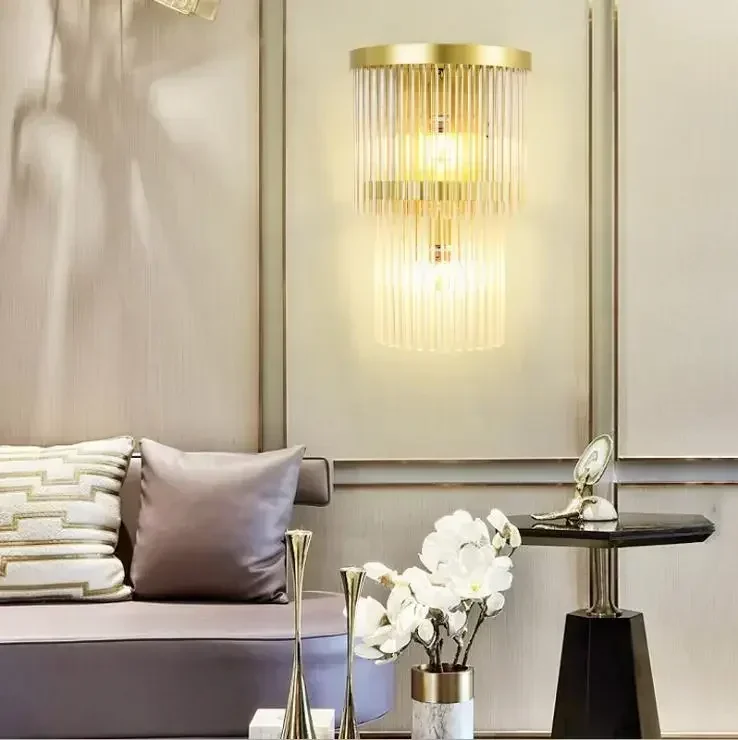 wall lamp living room bedroom bedside personality creativity background wall lamp corridor postmodern simple crystal lamp