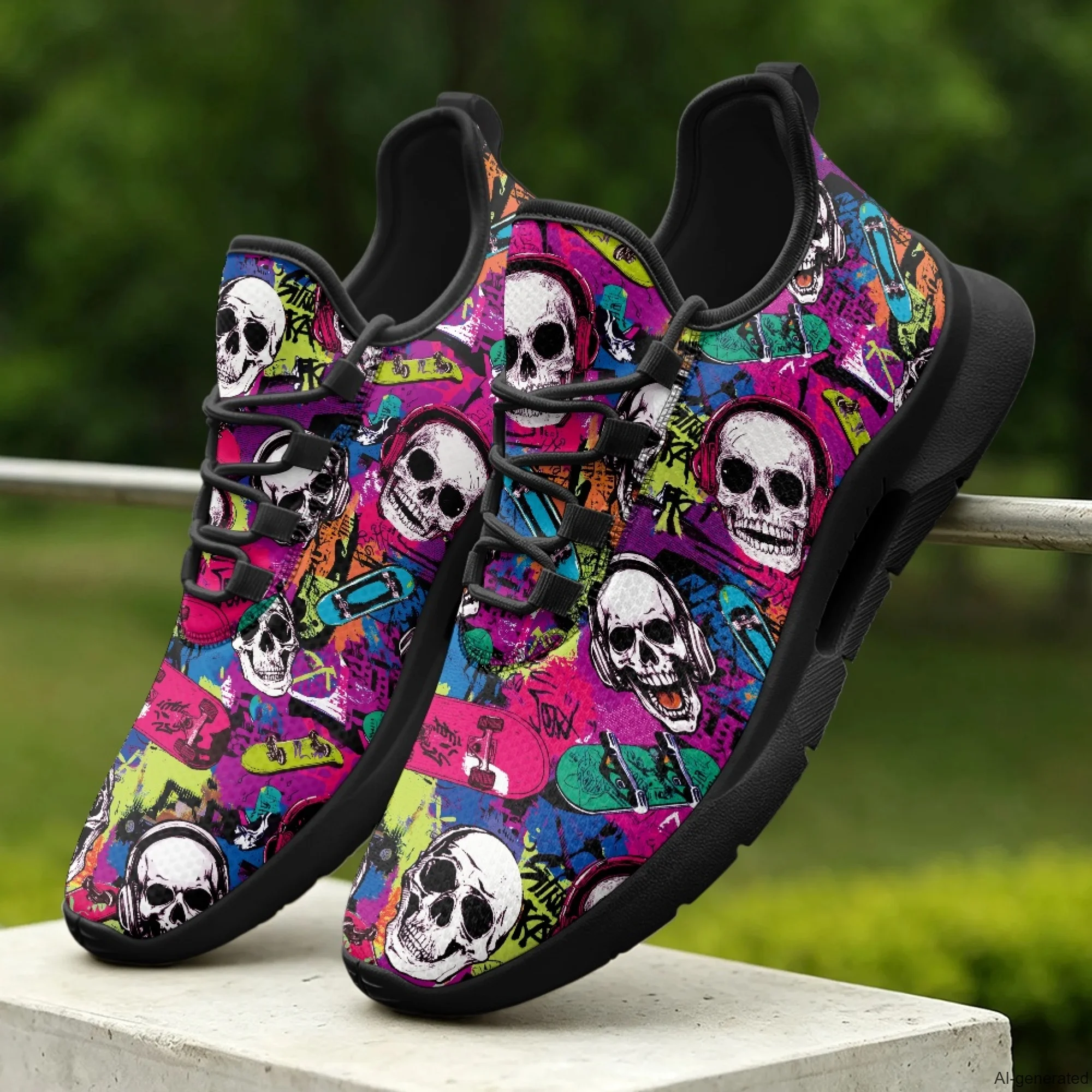 XIXIRIMIDO Tenis Feminino Lace-up Casual Shoes Nurse Sneakers Man Shoes Skull Print Women's Sneakers and Casual Shoes 35-48