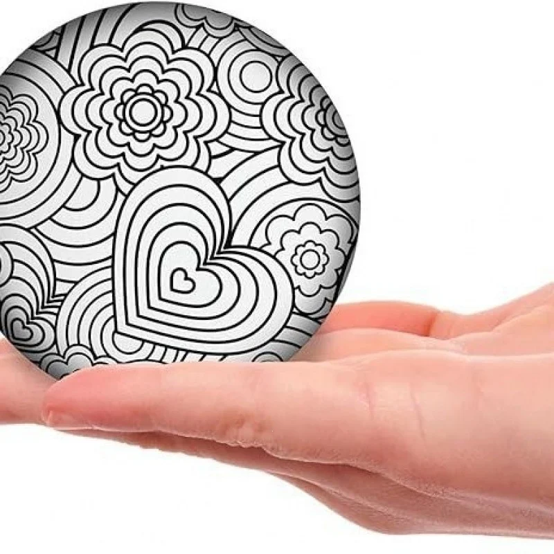 Needoh Press-Doh Flour Filling Color Changing Squeeze Round Squishy Ball Soft Doodle Pattern Stress Relief Sensory Fidget Toy