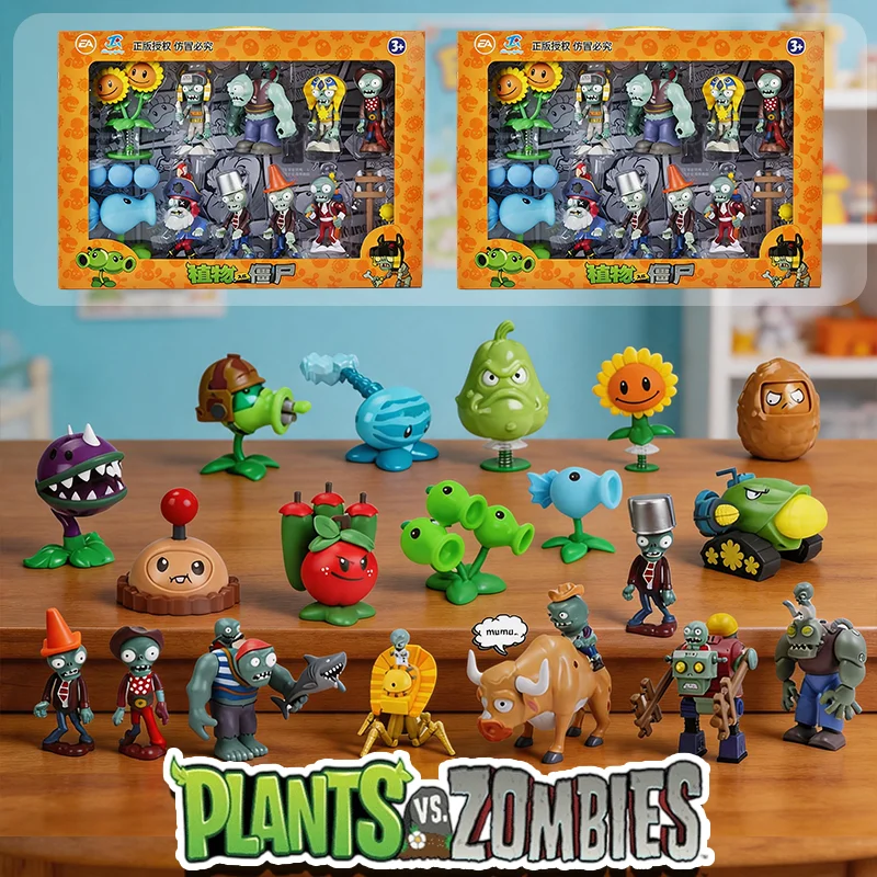 Set de Figuras de Plantas vs Zombies, Lanzaguisantes, Girasol, Patata, Jefe Zombi, Figuras de Acción de PVC, Muñecos, Regalos de Navidad