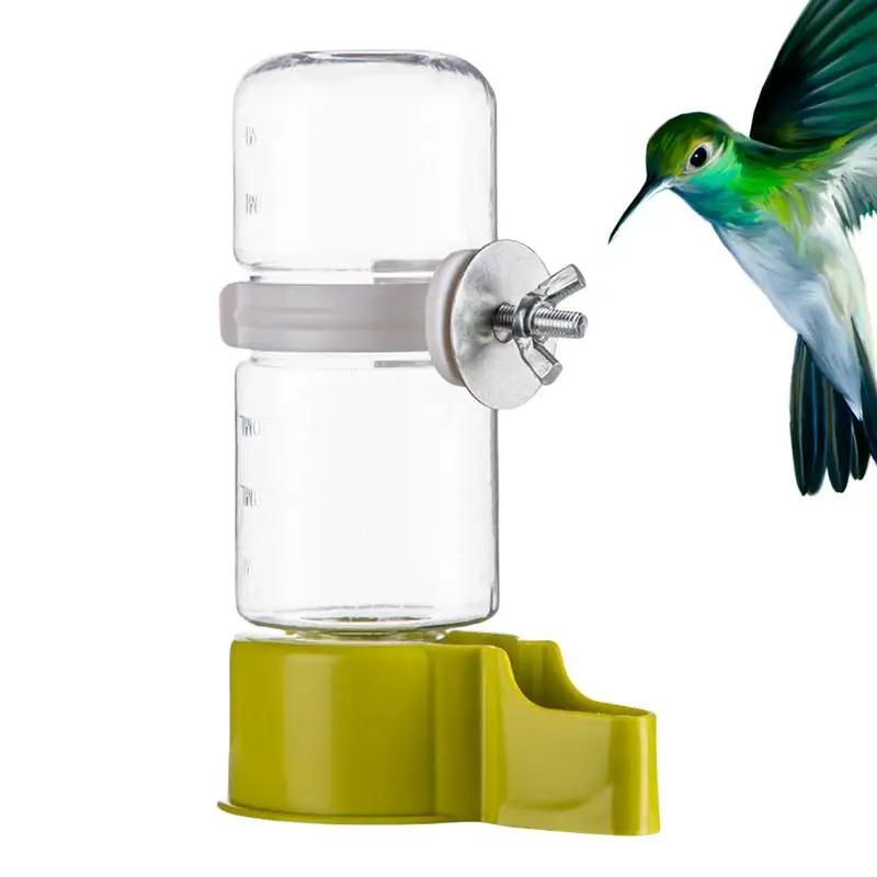 Parrot 140ml Water Dispenser Large Capacity Automatic Green Water Feeder For Home Small Medium Birds, Suspended Bird Feeders