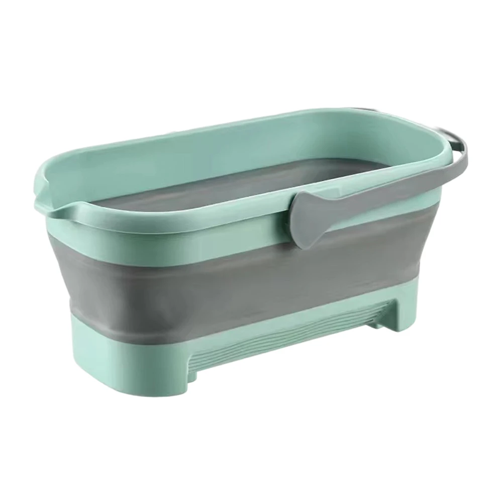 Portable Mop Bucket Foldable Laundry Basket With Wheel Folding Water Basin Household Item For Washing Fishing Camping Basin