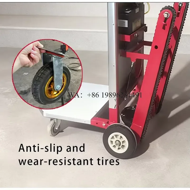 Four-Wheel Enclosed Building Climber Steel Material Foldable Platform 1200W Motor Powder Coating OEM Industrial Use