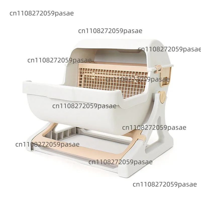 Semi Automatic Cat Litter Box Large Enclosed Easy Clean Anti-Scatter Pet Toilet Supplies